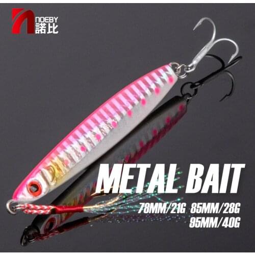 NOEBY 21 28 40g 3D Eyes Metal Jigs for Fishing Artificial Spinning Sea Hard Bait Wobblers NBL1004N