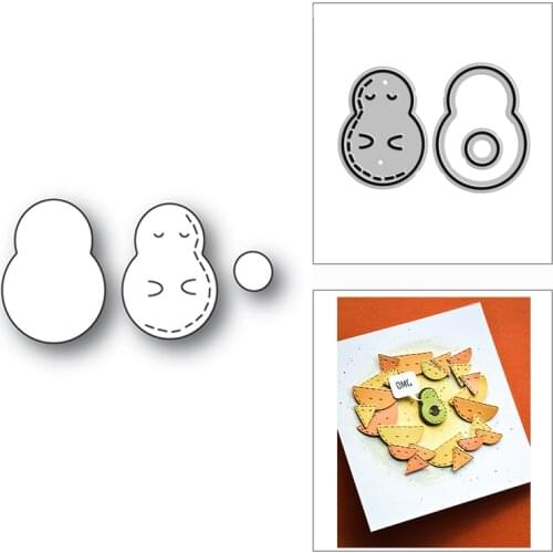 New 2021 Cute Stitched Avocado Food Metal Cutting Dies for DIY Scrapbooking and Card Making Decorative Embossing Craft No Stamps