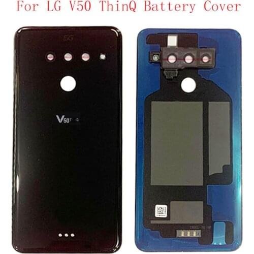 Original Rear Back Battery Door Housing Glass For LG V50 ThinQ 5G LM-V500N V500EM Rear Cover Repalcement Repair Parts with Logo