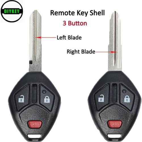 DIYKEY 3 Buttons Remote Key Shell For Mitsubishi Lancer Outlander Endeavor Galant MIT8 / MIT11R Blade FCC: OUCG8D-620M-A