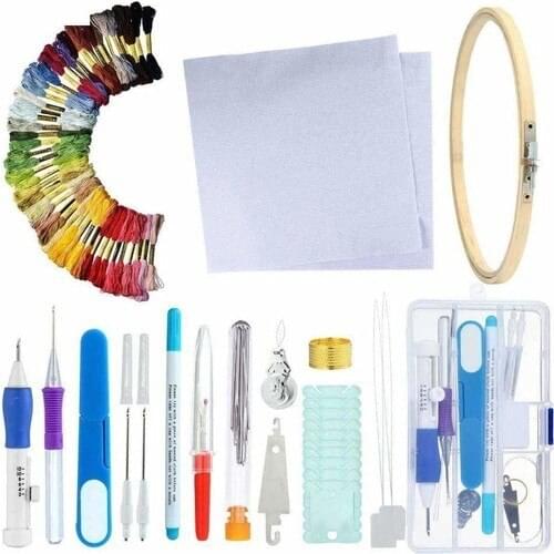 Punch Embroidery Needle Thread Hoop Craft 85 Piece Punch Needle Set - Fast Delivery From Turkey