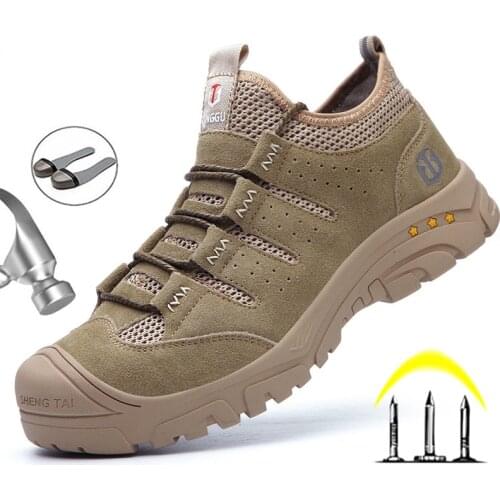 Work Boots Men Safety Boots Mens Boots Steel Toe Safety Shoes Sneakers Man Breathable Working Shoes Puncture-Proof Work Shoes