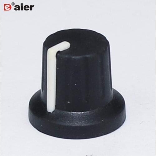 10PCS 18T Electric Guitar Rubber Adhesive Knobs Potentiometer Knob Black Body White Pointer 16X15MM Size Knurled Grip Caps
