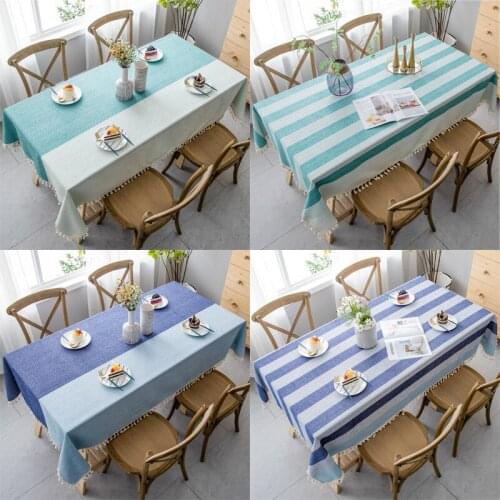 Tablecloth Faux Cotton and Linen tapete Rectangular TableclothTable nappe de table Tassel Table Cover Tafelkleed mantel mesa