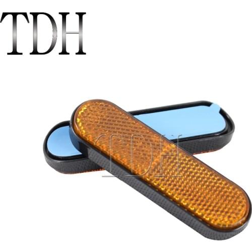 Universal Motorcycle Yellow Reflector License Plate Streetbike Front Fork Leg Reflector Cover