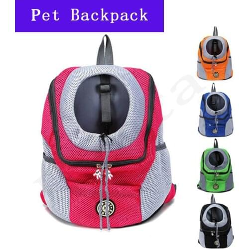 Portable Dog Carrier Traveling Outdoor Backpack Breathable Mesh Bag Pet Bag For Teddy Golden Retriever Dog Cat Backpack Carrier