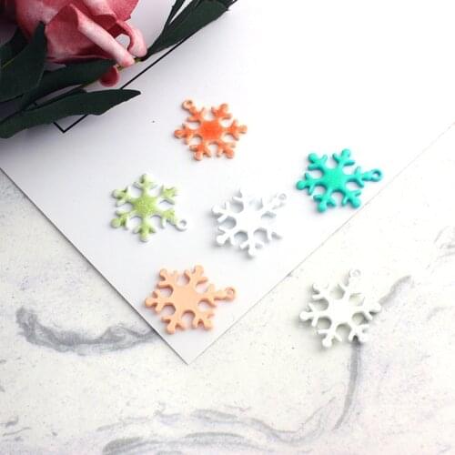 10pcs/lot 23*17mm Cute snowflake Enamel Christmas Charms for DIY Earring Jewelry Handmade Headwear accessories Finding XL790
