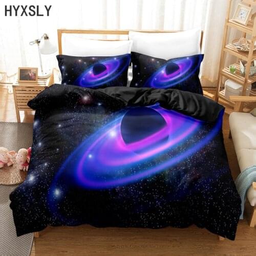2/3pcs Night Universe Planet Starry Sky Duvet Cover Set Twin Full Queen King Size Bedding Set Bed Linens for Kids Adults Bedroom