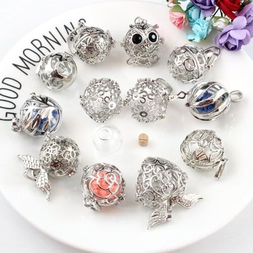 2PCS Hollow Locket with Fillable Glass Orb Memorial Jewelry Pendant Cremation Jewelry Keepsake Locket | Glass Ornament