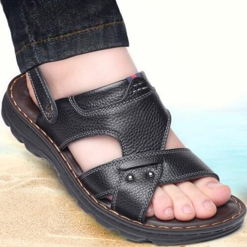 2021 summer new beach shoes mens casual mens shoes polyurethane thick soled large size sandals mens shoes