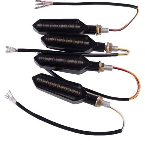 4pcs Sequential Flowing LED Turn Signal Indicator Lights Brake Lamp LED 1.5W 0.12A Fit for all 12V Motorcycle