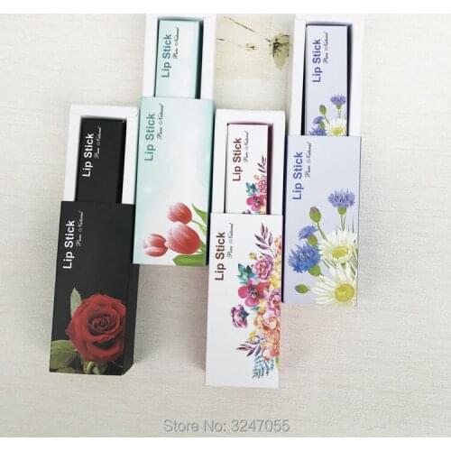 50pcs/lot Blank Paper Lipstick Packing Box, DIY Empty Graceful Packing Box for Lip Tubes,Square Cardboard Paper Box for Lip Tube