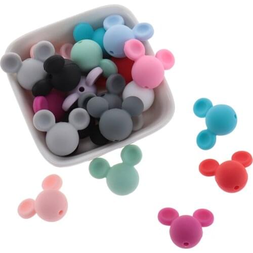 50pcs Mickey Silicone Beads Pacifiers For Babies Silicone Baby Beads For Newborn Baby Teether Bpa Free