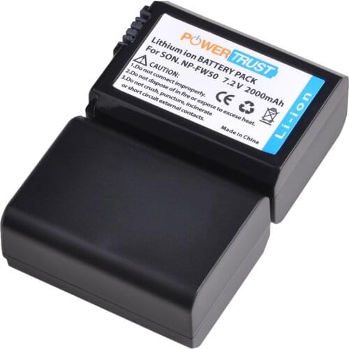 PowerTrust NP-FW50 2000mAh NPFW50 NP FW50 Battery AKKU for Sony NEX-7 NEX-5N NEX-5R NEX-F3 NEX-3D Alpha a5000 a6000 Alpha a7II