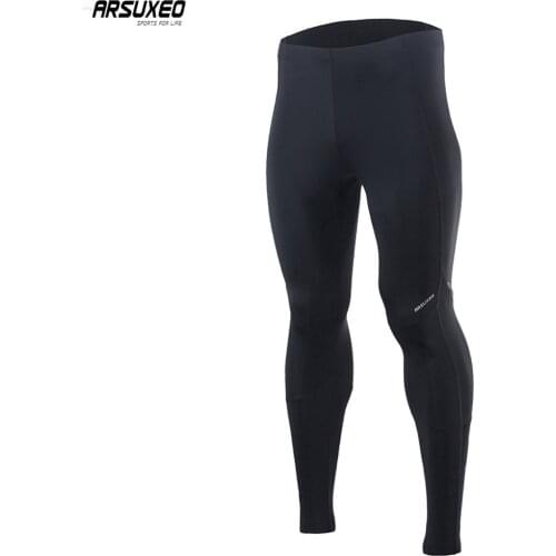 ARSUXEO Mens Cycling Pants With 3D Padded MTB Bicycle Compression Tights Mountain Bike Pants High Elasticity Reflective 16C91