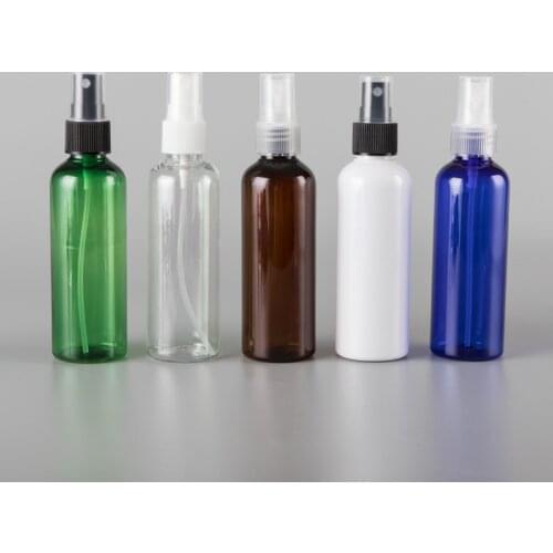 100ML X 50 Blue Borwn White Green Empty Makeup Setting Spray Pump Plastic Bottle 100cc Perfume Cosmetic PET Bottle Container