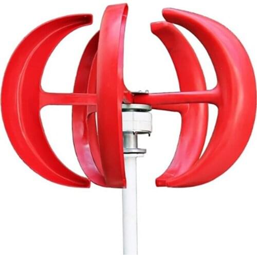 Free Energy 600W 12/24V Vertical Wind Turbine Nice Red Lantern Wind Generator For Home Hybrid Streetlight Use