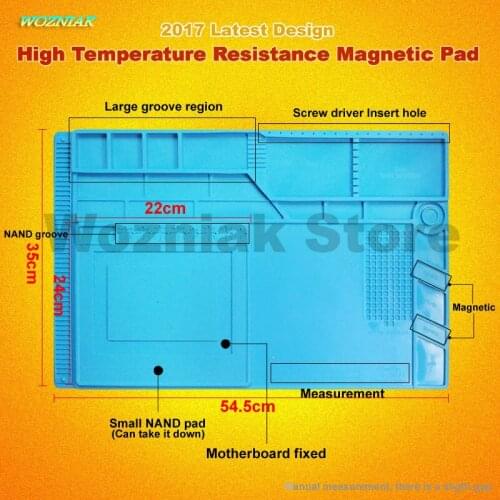 Wozniak big high temperature resistance Hot air gun work Maintenance tools pad Magnetic Screw storage bilayer mat