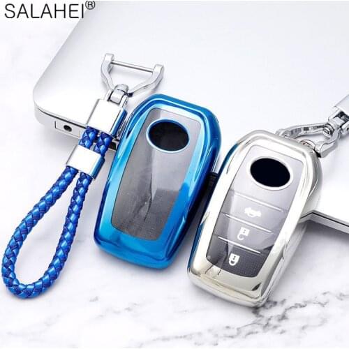 TPU Car Key Case Full Cover For Toyota Hilux Fortuner Land Cruiser Camry Coralla Crown RAV4 Highland Car Protection Accessories