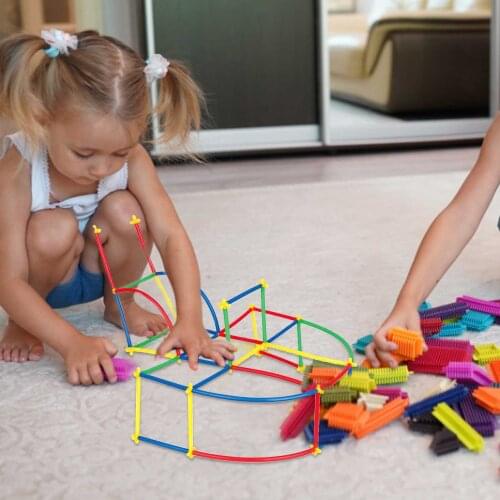 Kids Construction Fort Building Castles Plastic Inserted Assembled Blocks Play House Tunnels Toy Educational Toys DIY Tent