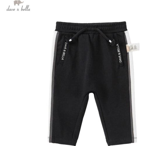 DBS18280-K dave bella autumn baby boys 18M-13Y fashion letter pants children full length kids boy pants infant toddler trousers
