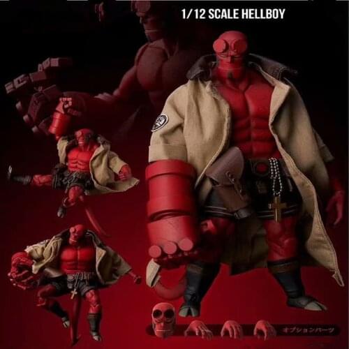 18cm Mezco Real Clothes Can be Undress Hellboy Action Figure Model Toys Doll For Gift