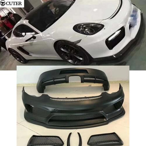 GT4 style FRP front bumper Car body kit for Porsche Boxster Cayman 981 change GT4 body kit