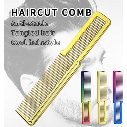 Hot Sale Professional Haircut Hairdresser Styling Comb Anti-Static Tangle Comb Golden Hairdressing Scissors Comb