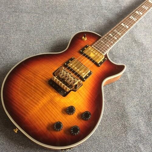 Rosewood fingerboard electric guitar, Gold hardware, Double tremolo bridge electric guitar, Free shipping