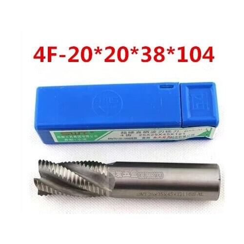 4flute M2AI dia 20mm end mills milling cutter machine tool Roughing cutter CNC tools Super-hard high speed steel 4F-20*20*38*104