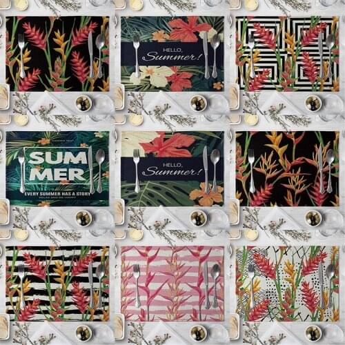 Creative Tableware Dining for Table Mat Leaves Flower Flamingo Bowl Coaster Non-Slip Heat Resistant Placemats Individual Coaster