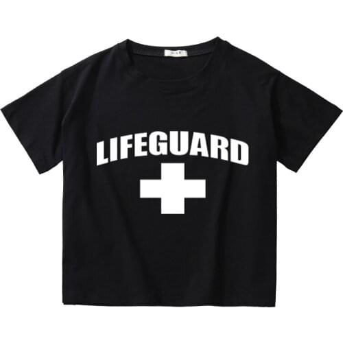 Life guard crop tops women breathable cotton high quality t-shirt women O-neck short tee shirt women women clothing harajuku new
