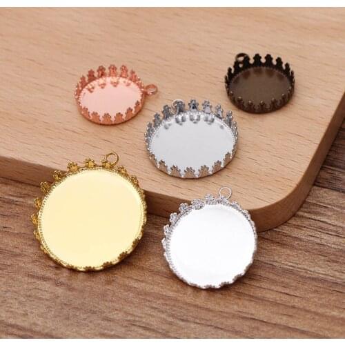 1000pcs 12 15 20 25 35 mm Round Pendant Base Settings Blanks Circle Bezel tray Resin Cabochons DIY Pendants Jewelry Accessories