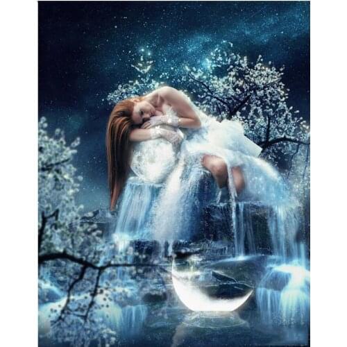 Full Resin Square Round Diamond Painting Fantasy beauty waterfall 3D Diamond embroidery landscape Needlework Mosaic Cross Stitch