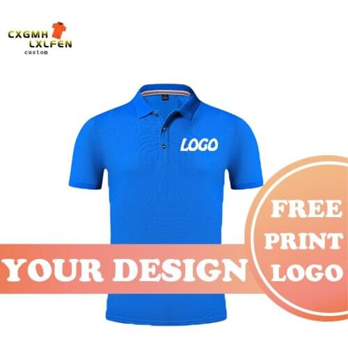 Summer 9-color breathable tops men and women can wear classic casual POLO shirts, customized LOGO printing brand text