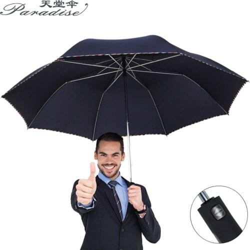 Top Brand Paradise Auto-Umbrella Folding Double Windproof Resistant Quality Gift Rain or Suncreen Large Business Travel Paraguas