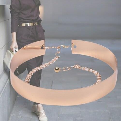 Fashion Sequined Metal Belt Female Mirror Decorative Waist Belts Elegant All-Matching Cummerbunds Dress Clothess Accessories