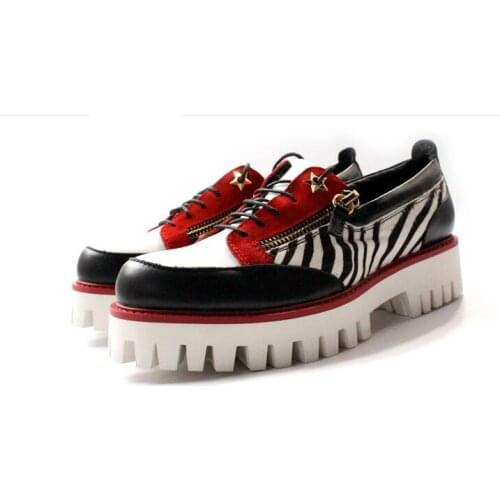 New genuine leather lace up casual shoes for men handmade fashion increase platform shoes men shoes