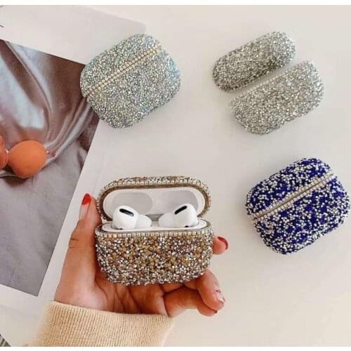 New earplug protective shell diamond earphone protective cover luxury wireless bluetooth earphone shell earphone accessories