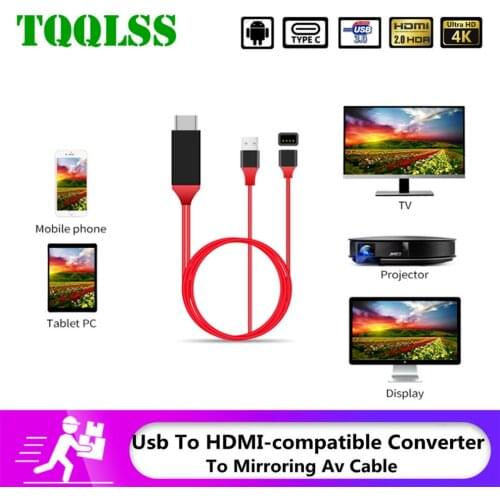 USB To HDMI-compatible Converter for Lightning To Mirroring Av Cable Phone To Hdtv Adapter Universal for Iphone Android USB C