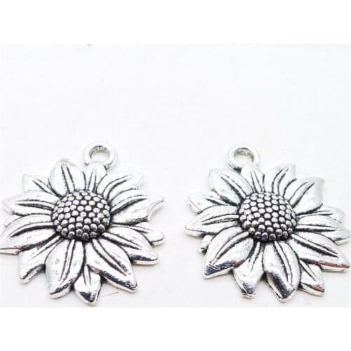 Sunflower Charm Pendants Jewelry Making Finding DIY Bracelet Necklace Earring Accessories Handmade Tools 5pcs