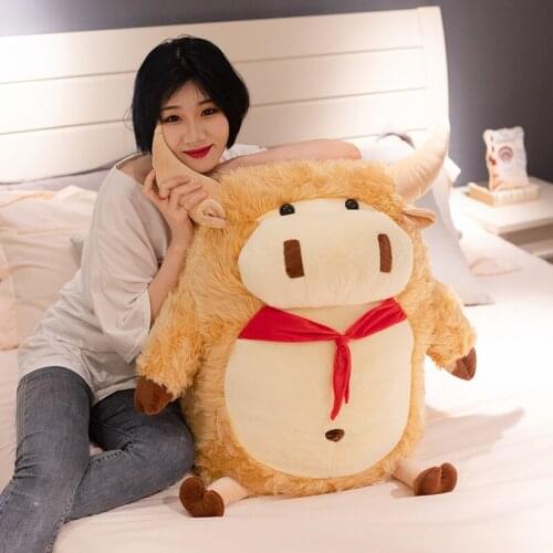 30-60cm Lifelike Bull Demon King Soft Pillow Kawaii Plush Toys Stuffed Dolls Cute Simulation Cattle Animal For Kids Gifts