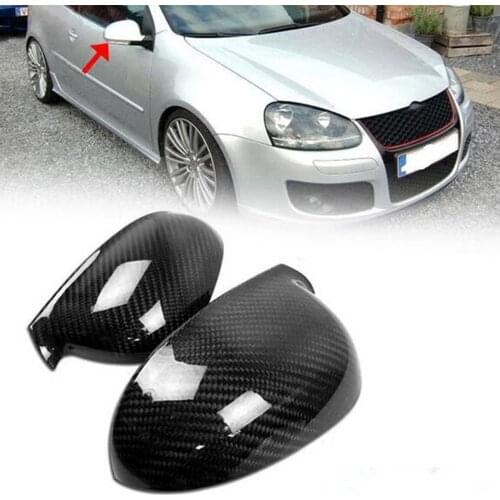 Real Carbon Fiber Side Mirror Cover Add On For VW Golf 5 MK5 GTI 2004-2010