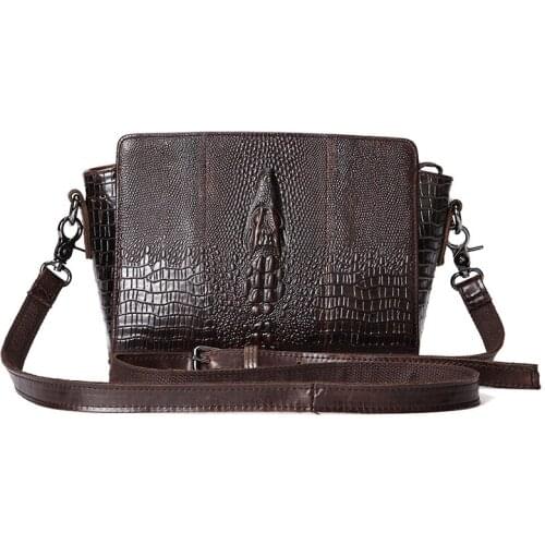 New retro trendy fashion crocodile pattern Lady shoulder bag Cowhide leather Female shell bag handbag messenger bag female bag