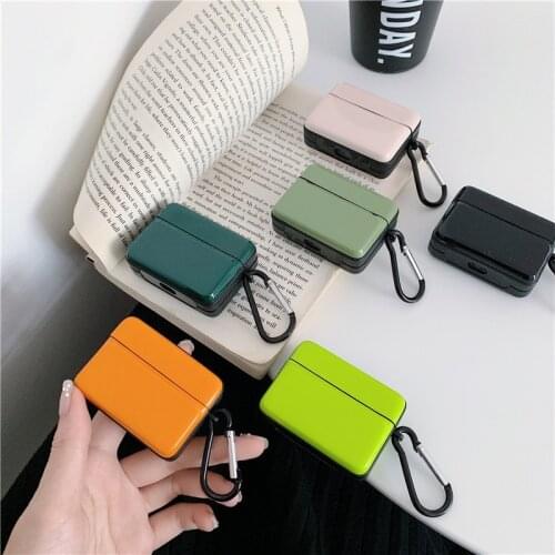 Luggage Type Earphone Case For AirPods 2 Pro Case Leather PU Bluttooth Earphone Charging Box Cover for AirPods 2 3 with KeyChain