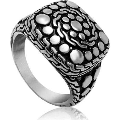 Unique Cobblestone Polka Dot Pattern Titanium Steel Rings for Men Luxury Personality Jewelry Accessory Gift 2020 Dropshipping