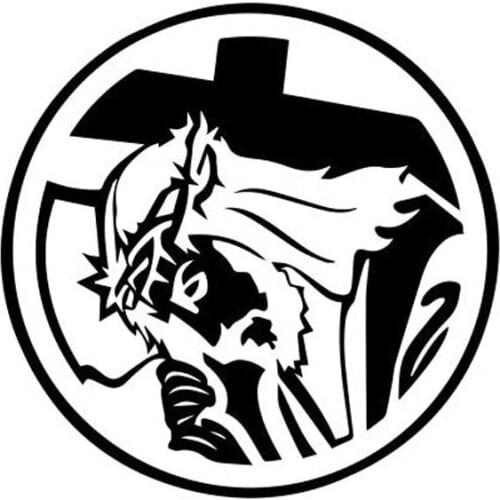 12CM x 12CM Jesus Christ God Cross Car Stickers Christian Religion Vinyl Car Styling Car Window Sticker and Decal