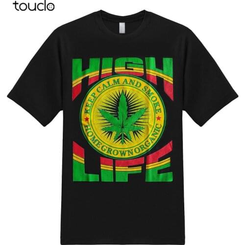 High Life Rastafari Marijuana 420 Pot Stoner Weed Funny Graphic T-Shirt
