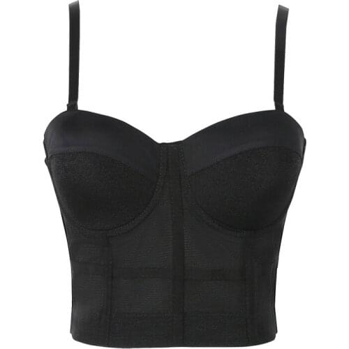 2020 Solid Color Casual Crop Top Women Sexy Push up Corset High waist Backless Bustier Top Plus Size