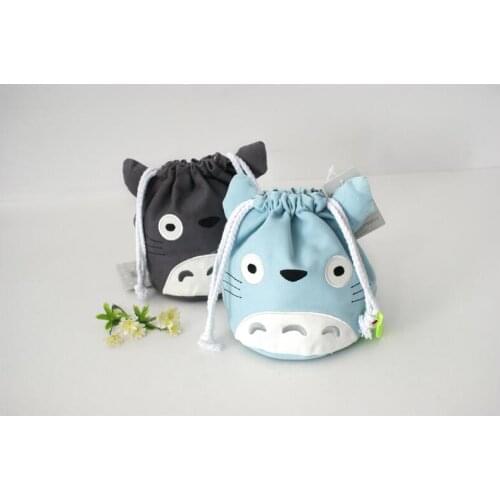 10pcs/lot! Anime Pocket Totoro Cell Phone Drawstring Pouch Cosmetic Bag Data line storage bag